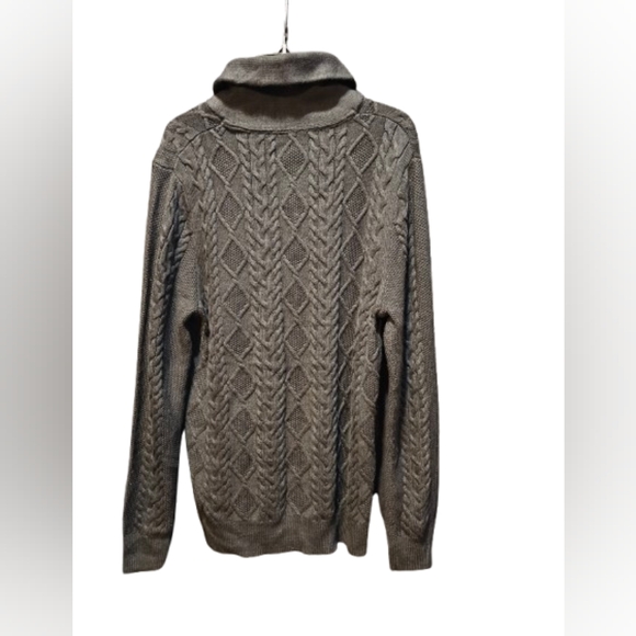 Goodthreads Men's Black Supersoft Shawl Collar Cable Knit Pullover Sweater - Picture 2 of 3